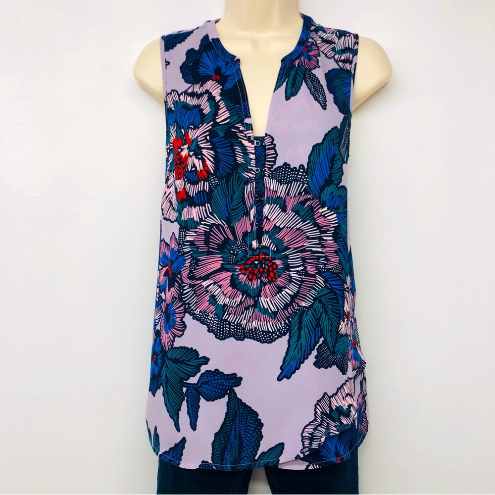 Maurices Purple Floral Sleeveless Top